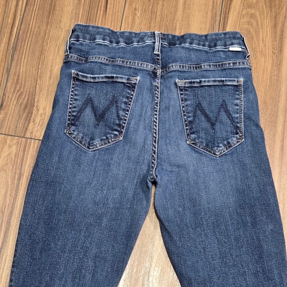 Mother High Waisted Skinny Jeans Medium Wash Blue Denim Size 29 Ankle Length
